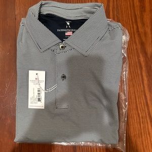 Men’s Fairway and Greene mini stripe. Navy/White